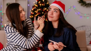 Новогодний макияж 2026: здоровое сияние кожи, акцент на глаза или губы