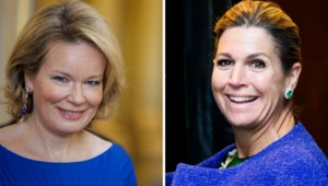 Королевы Бельгии и Нидерландов, не сговариваясь, появились на публике в нарядах одного оттенка