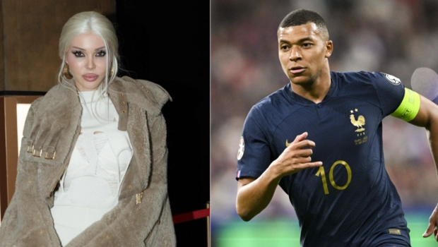 Звезда футбола Килиан Мбаппе толкнул Оксану Самойлову на выходе из отеля