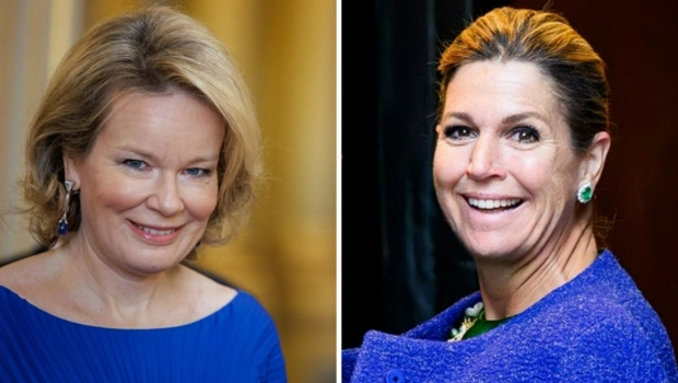 Королевы Бельгии и Нидерландов, не сговариваясь, появились на публике в нарядах одного оттенка